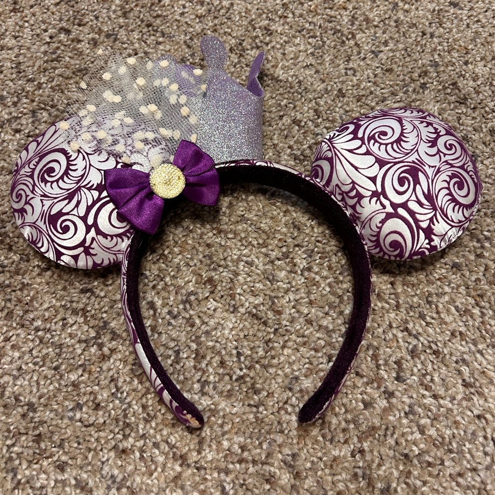 Purple and Silver Mouse Ears Headband